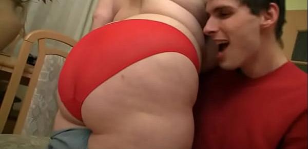  Busty fat ass fatty gives tit job before pussy fucking